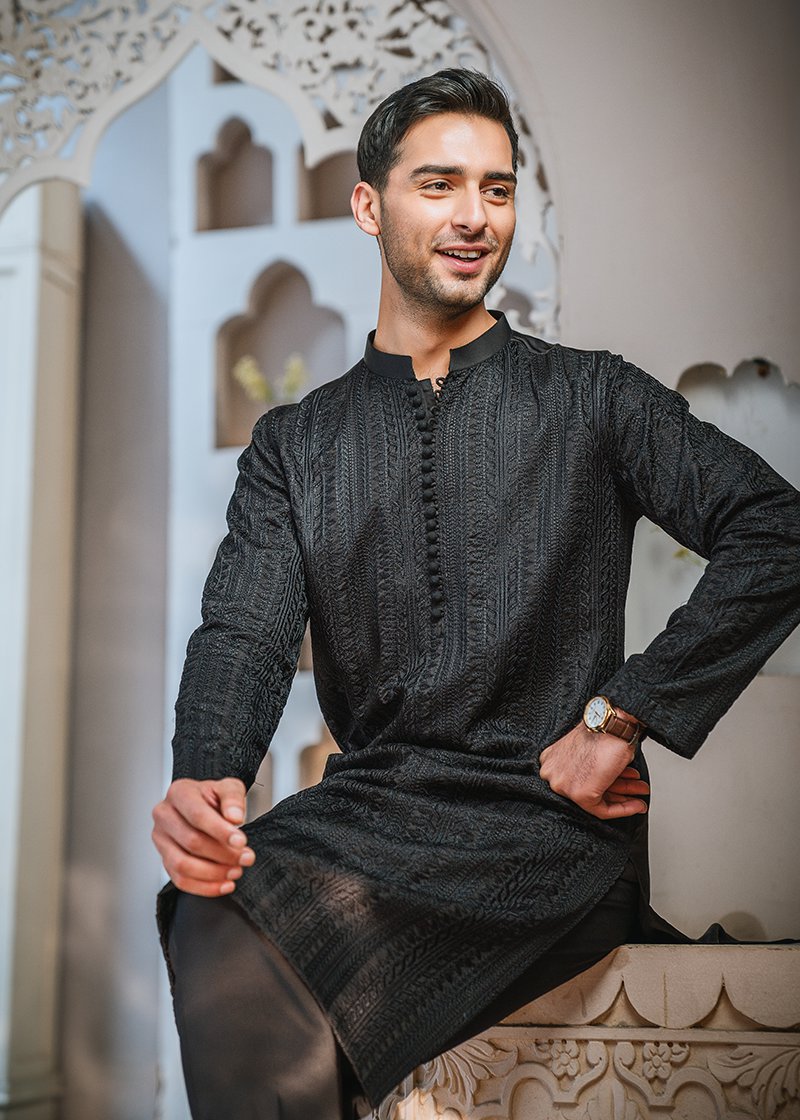 "BLACK" KURTA PAJAMA