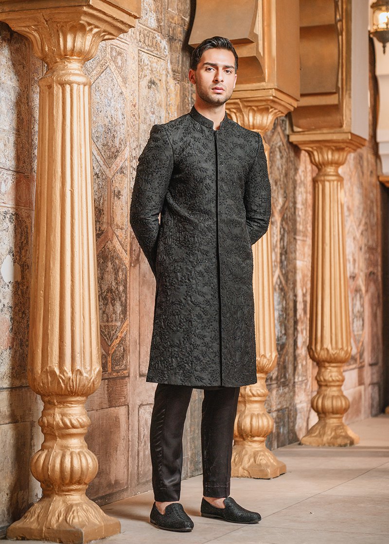 "BLACK" SHERWANI