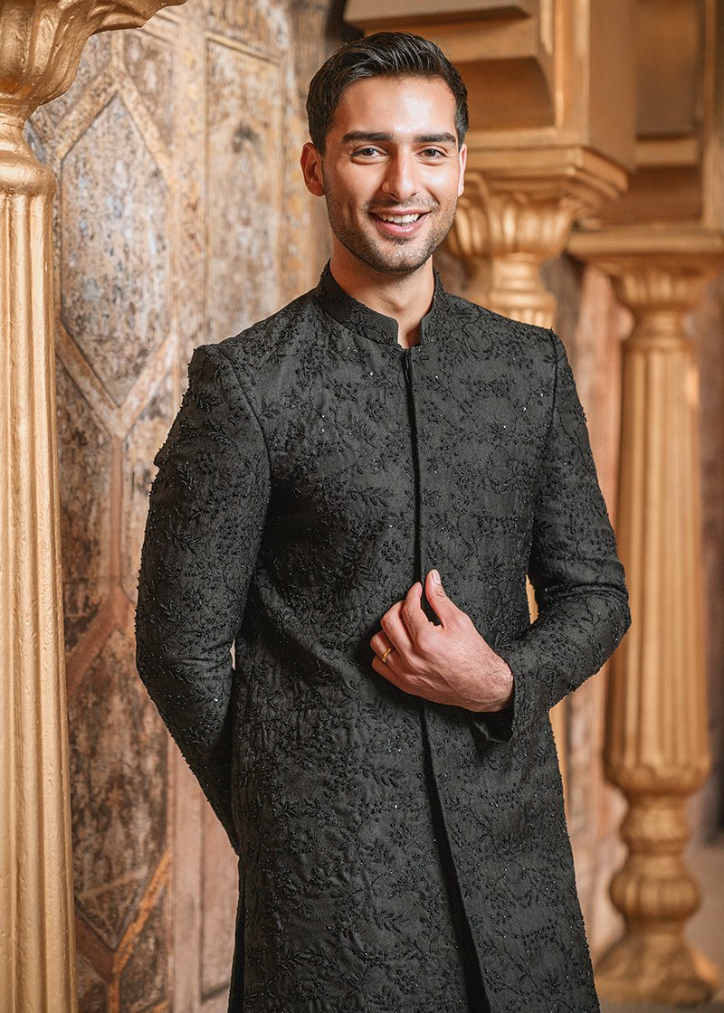 "BLACK" SHERWANI