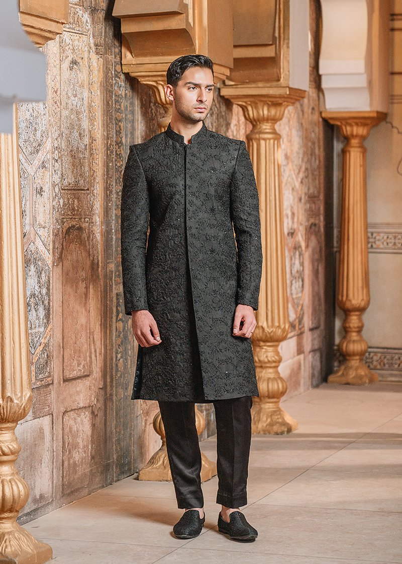 "BLACK" SHERWANI