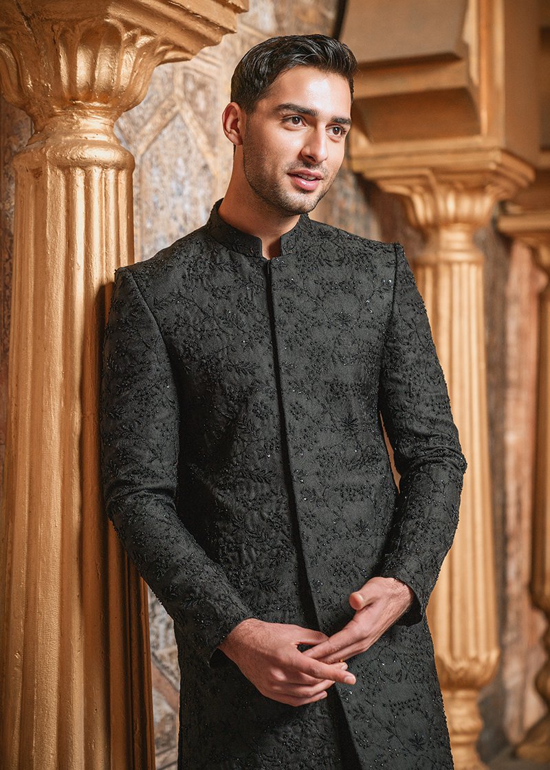 "BLACK" SHERWANI