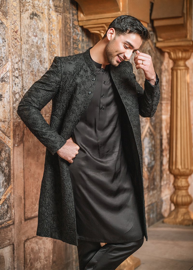 "BLACK" SHERWANI