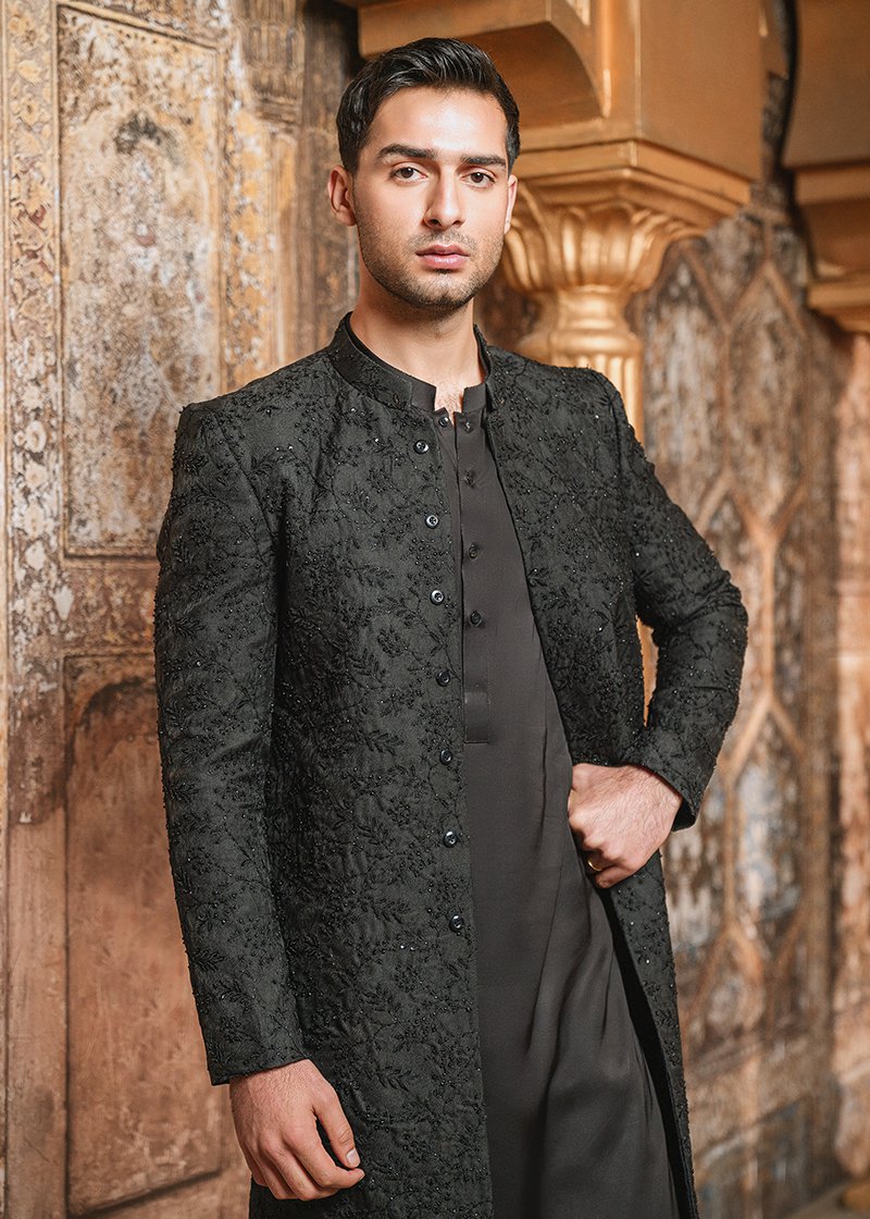 "BLACK" SHERWANI