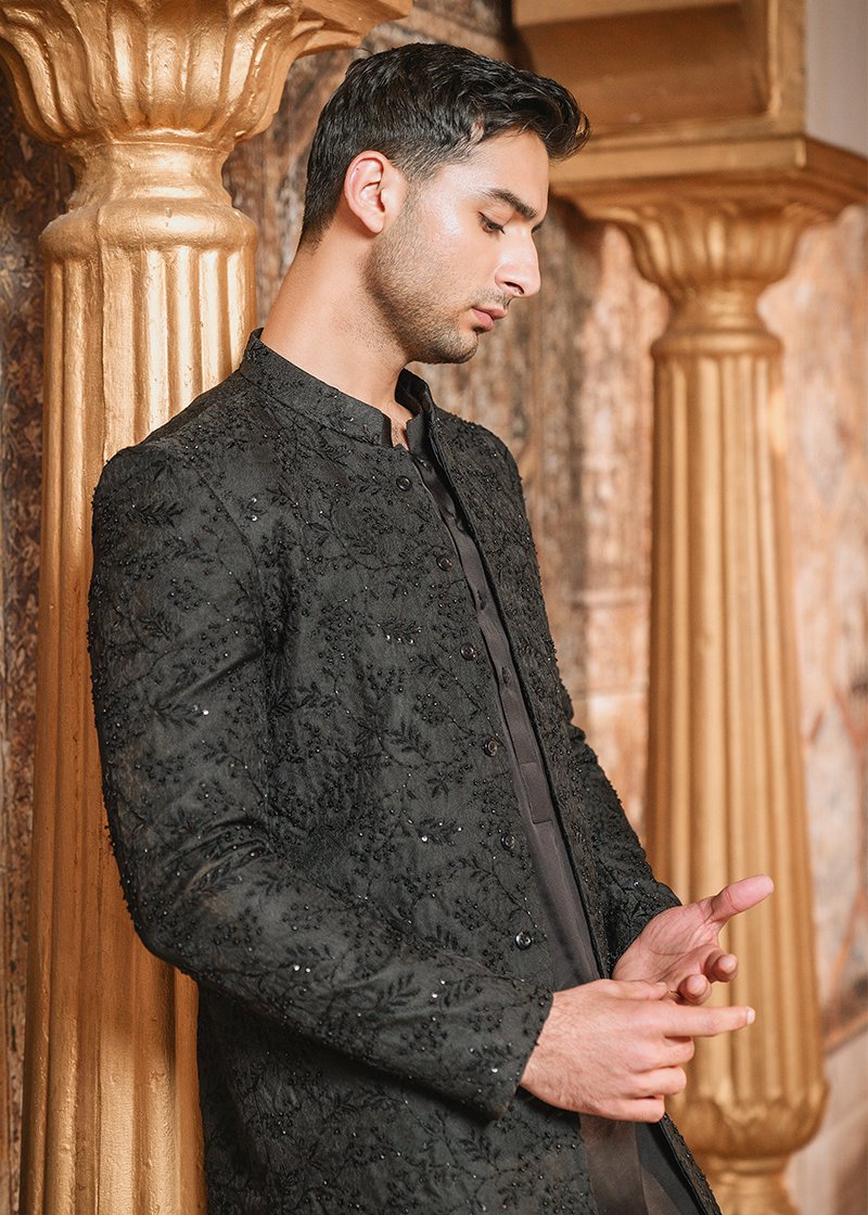 "BLACK" SHERWANI