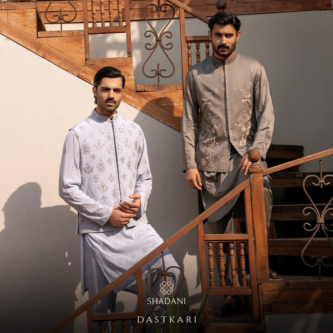 Designer Kurta Pajama for Men - Shadani Dastkari Collection with Silk and Cotton Options, Available Online in the USA with Free Shipping