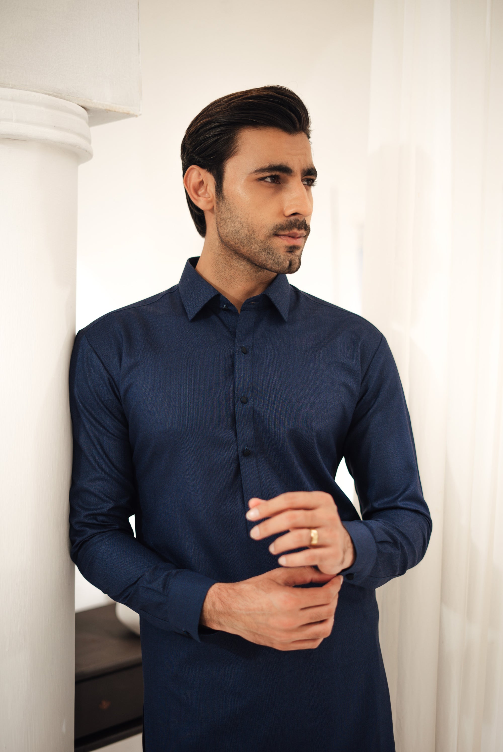 Navy Blue Kameez Shalwar