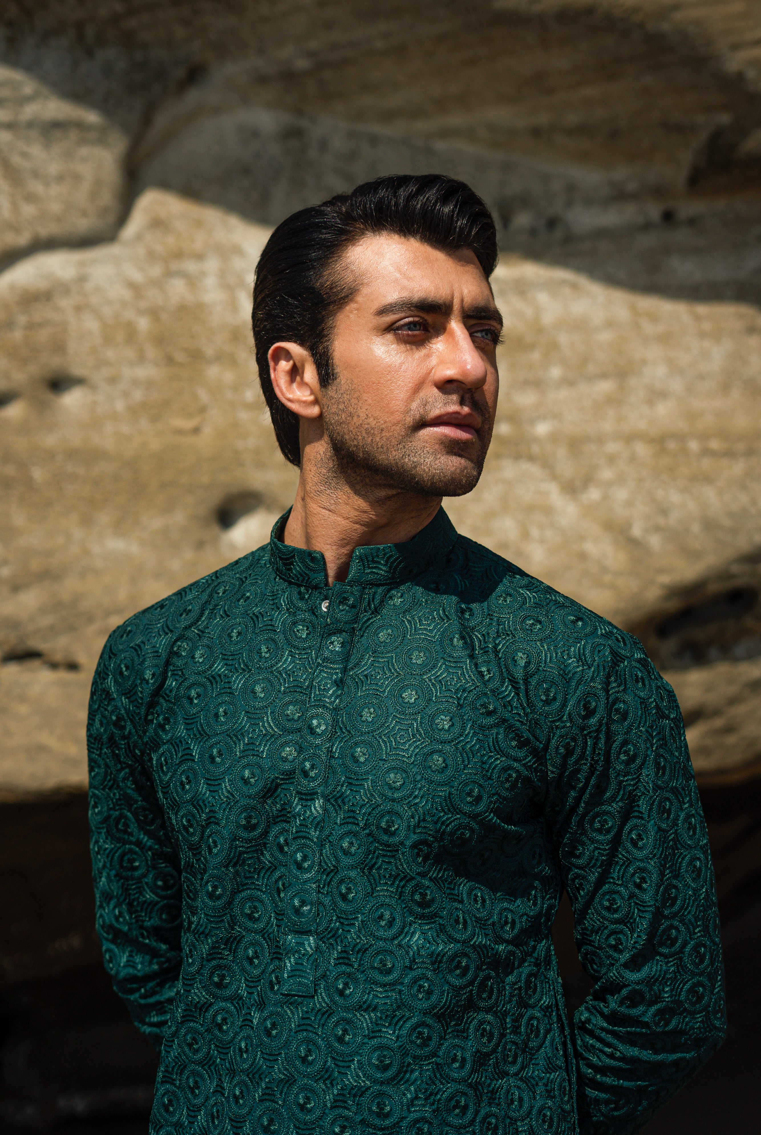 Green Embroidered Kurta & Pajama