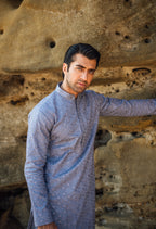 Grey Embroidered Kurta & Pajama