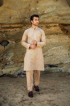 Golden Embroidered Kurta & Pajama