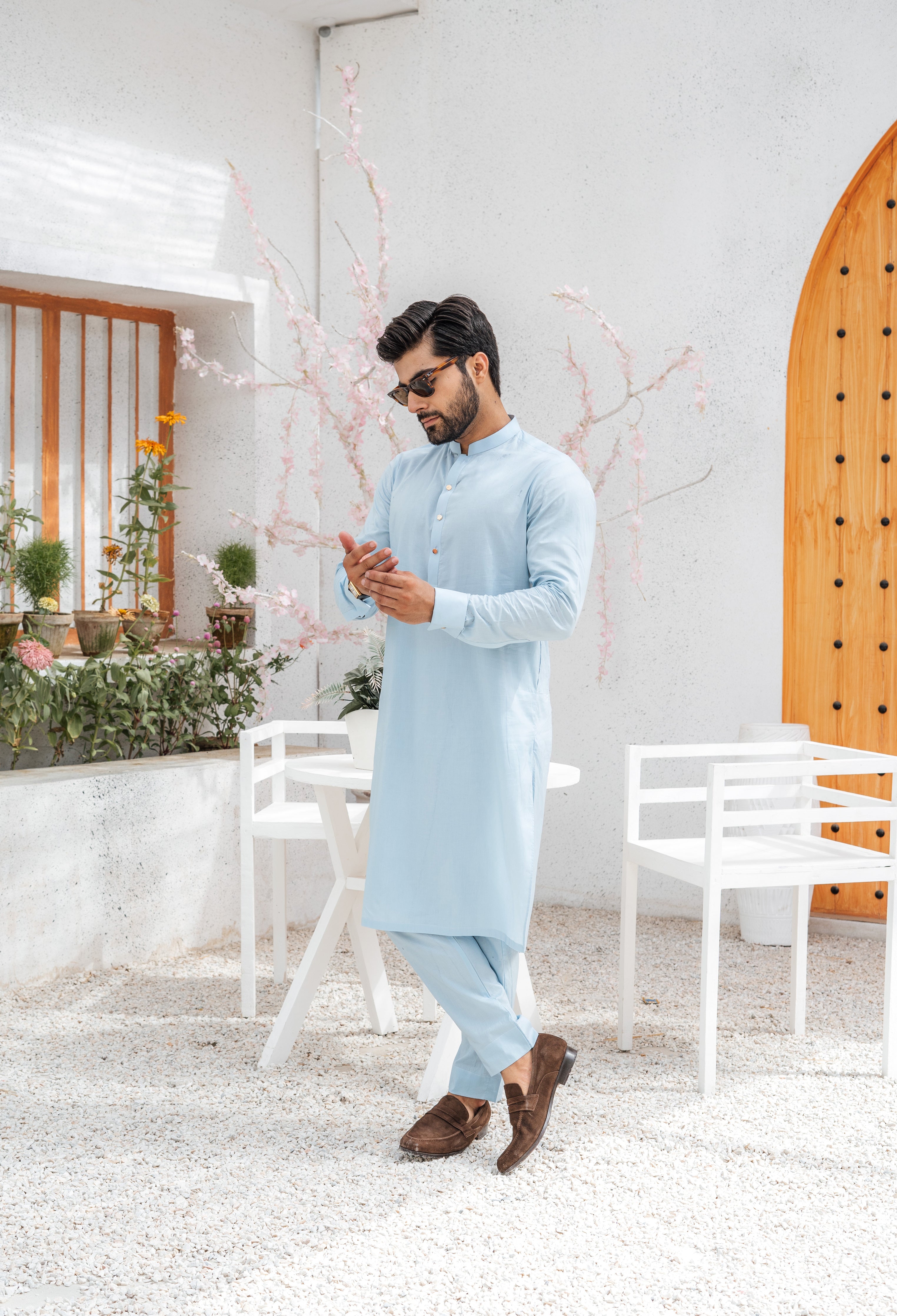 Sky Blue Kameez Pajama