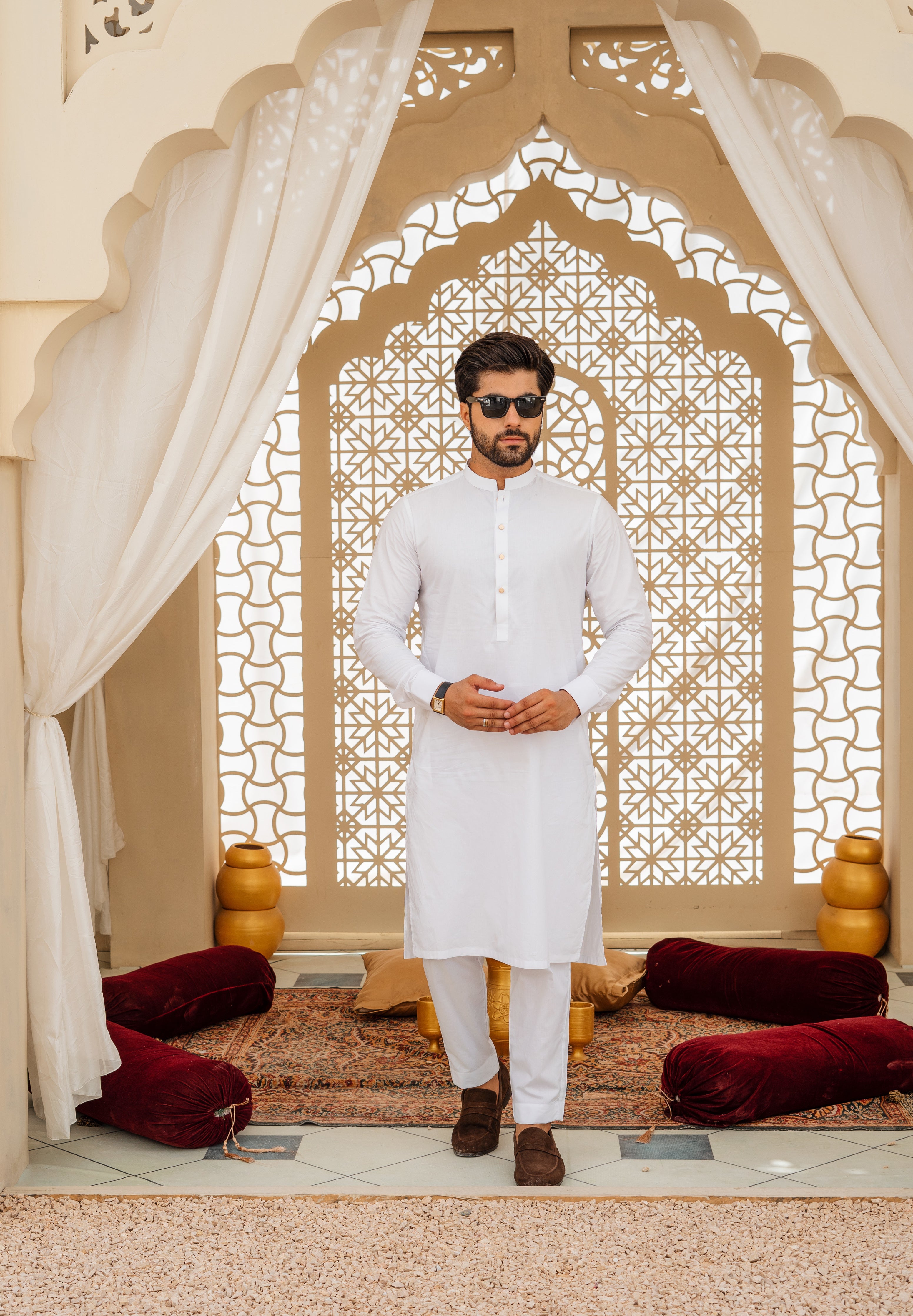 Pearl White Suit Kameez Pajama