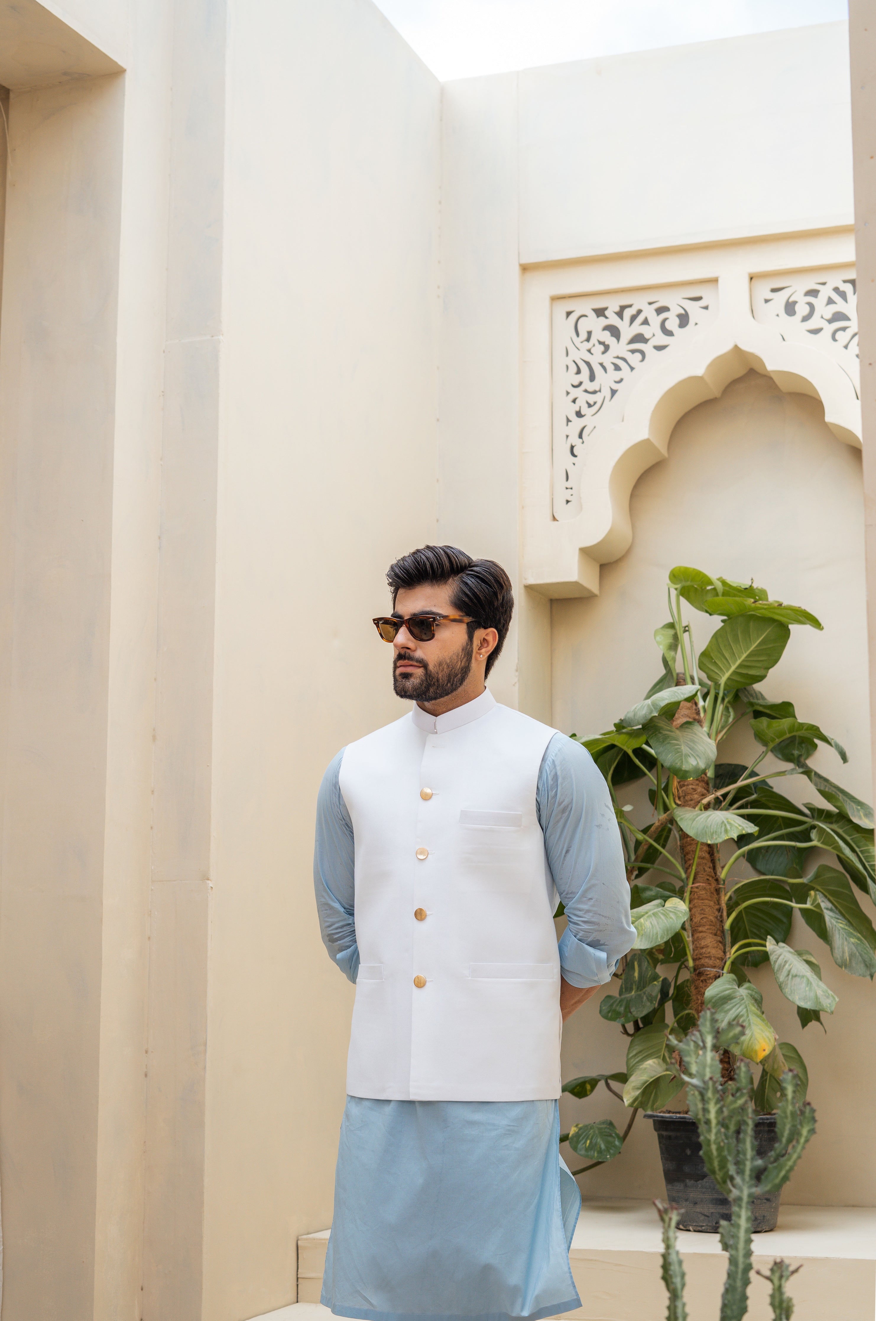 Classic Plain White Waistcoat