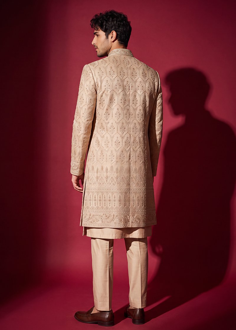 Champagne Gold Open Sherwani