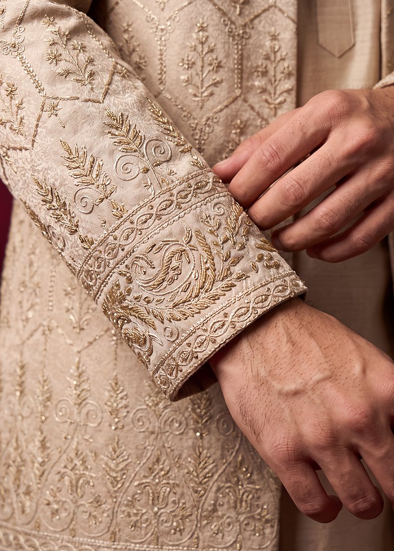 Champagne Gold Open Sherwani
