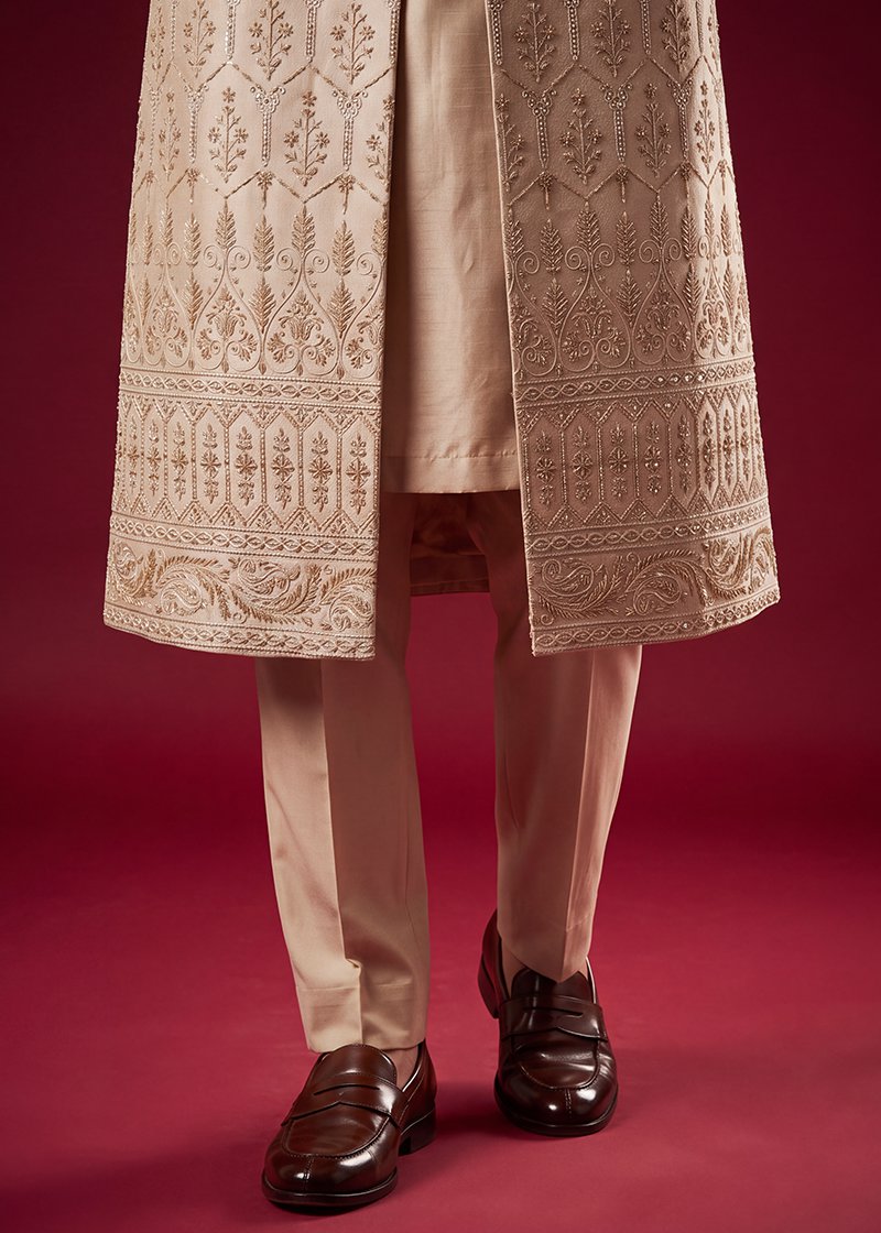 Champagne Gold Open Sherwani