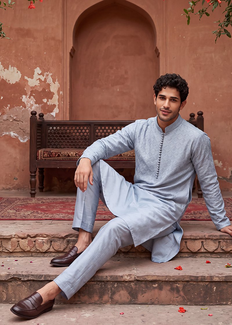 The Serene Sky Blue Kurta Pajama