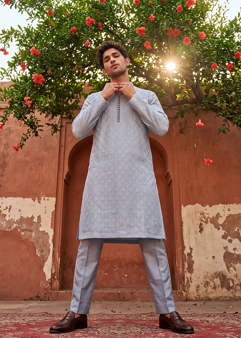The Serene Sky Blue Kurta Pajama
